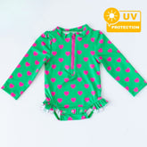 Mama Yoyo Kalp Desenli Fermuarlı Uzun Kollu Alttan Çıtçıtlı Mayo